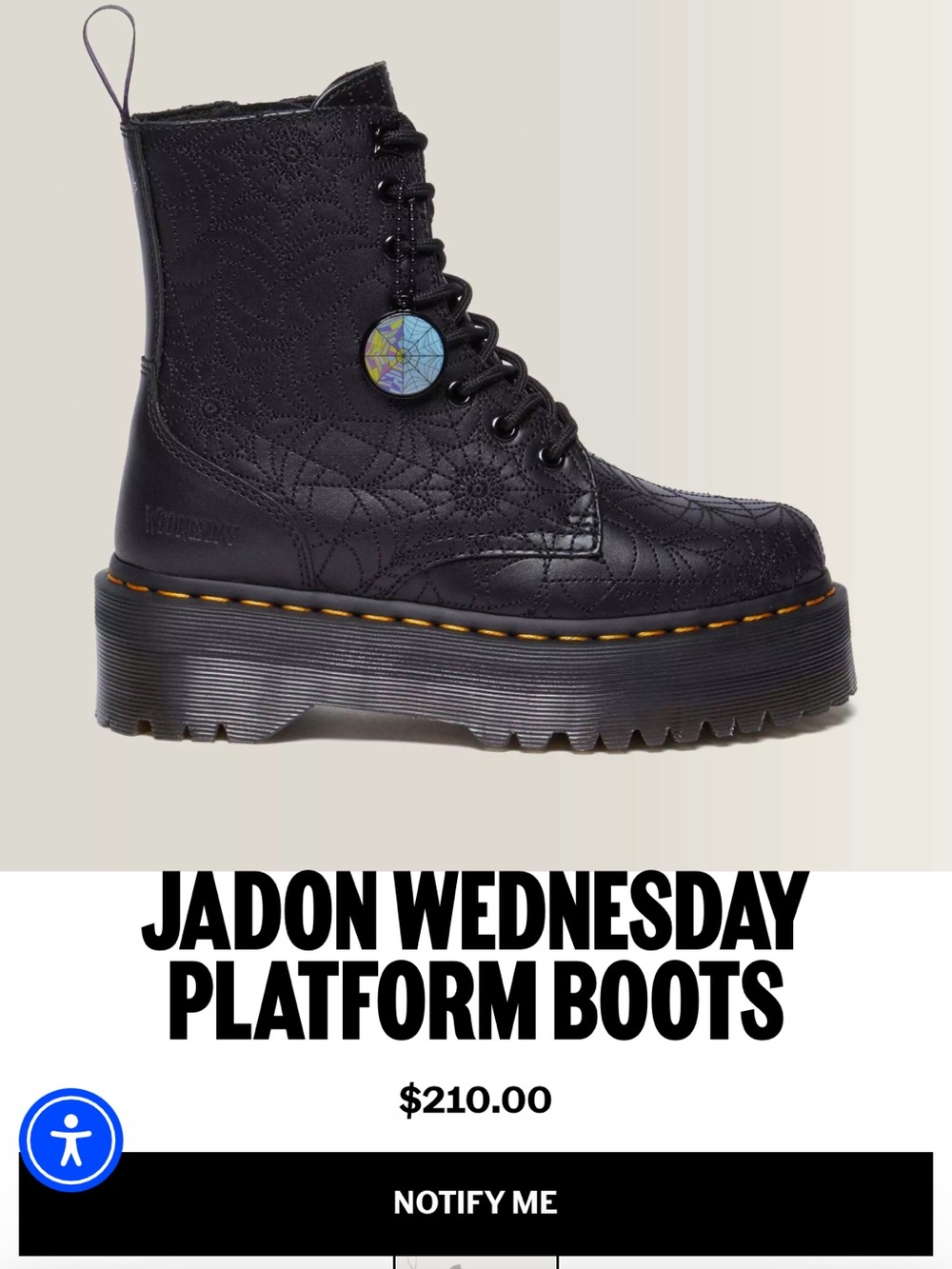 DR MARTENS JADON WEDNESDAY PLATFORM BOOTS SIZE 7